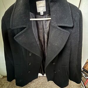 Croft & Barrow Women's Classic Black Peacoat